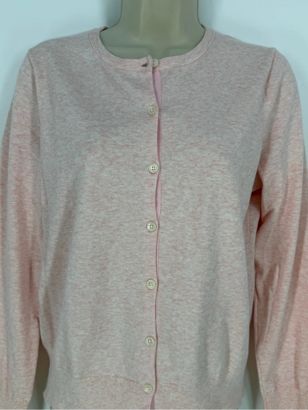Lands’ End Pink Button Front Cardigan Sweater S Soft Cotton Blend Classic Preppy - Picture 5 of 12